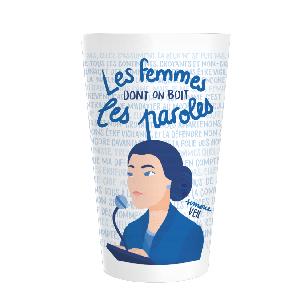 Gobelet - Simone Veil - "Les Femmes dont on boit les paroles" - Topla - apprendre en s'amusant